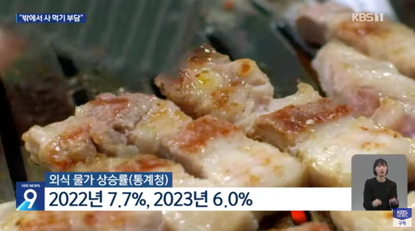 30년만에 최고수준으로 오른 물가 - 지난 10년간 소득은 45% 올랐는데, 외식비는 200%올라